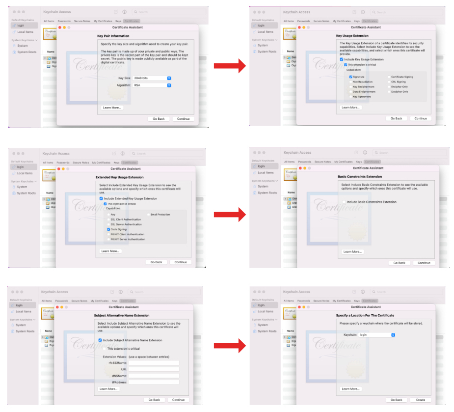 create a certificate next 6 steps