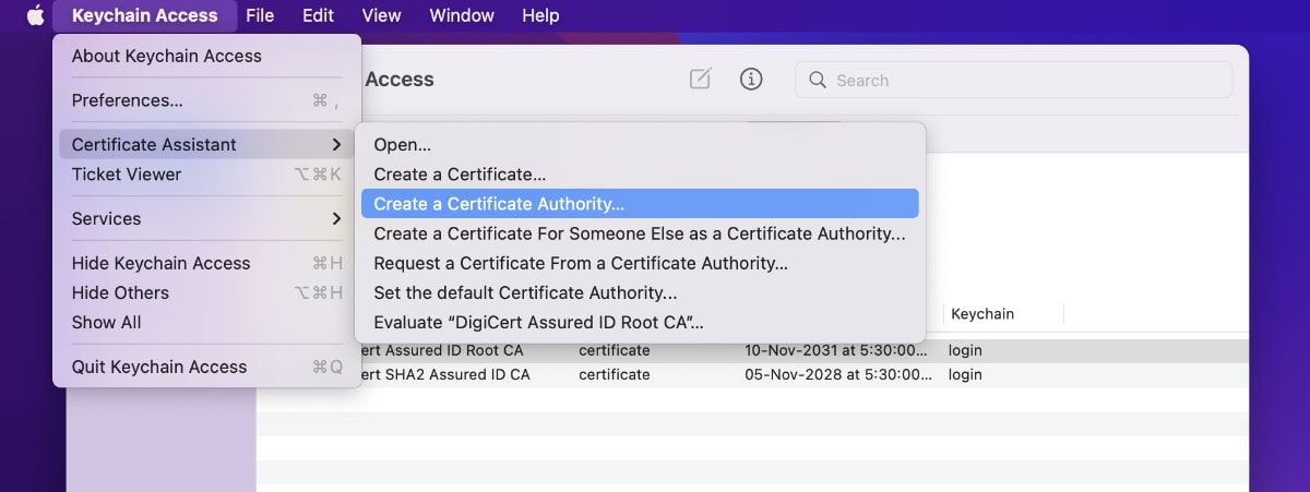 create certificate authority