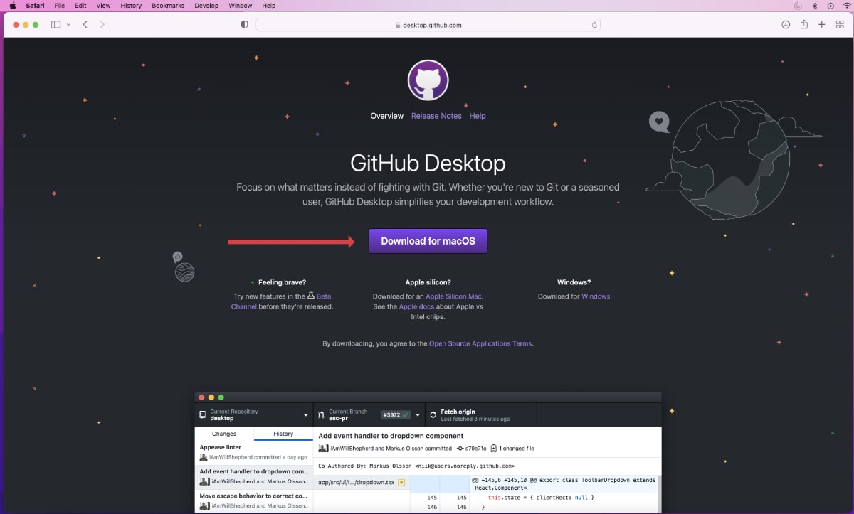 github desktop page