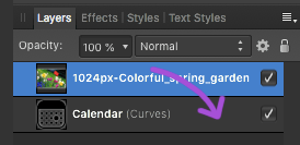 affinity designer background to calendar