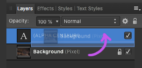 affinity designer background to text layer drag