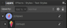 affinity designer round ice cream icon dragged