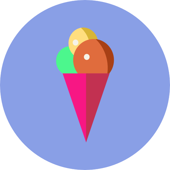 affinity designer ice cream icon with circular background