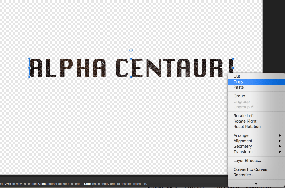 affinity designer copy text in image
