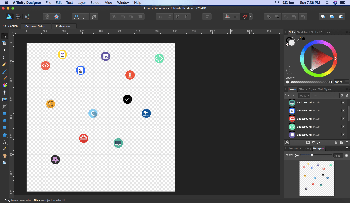 affinity designer random images in a sprite