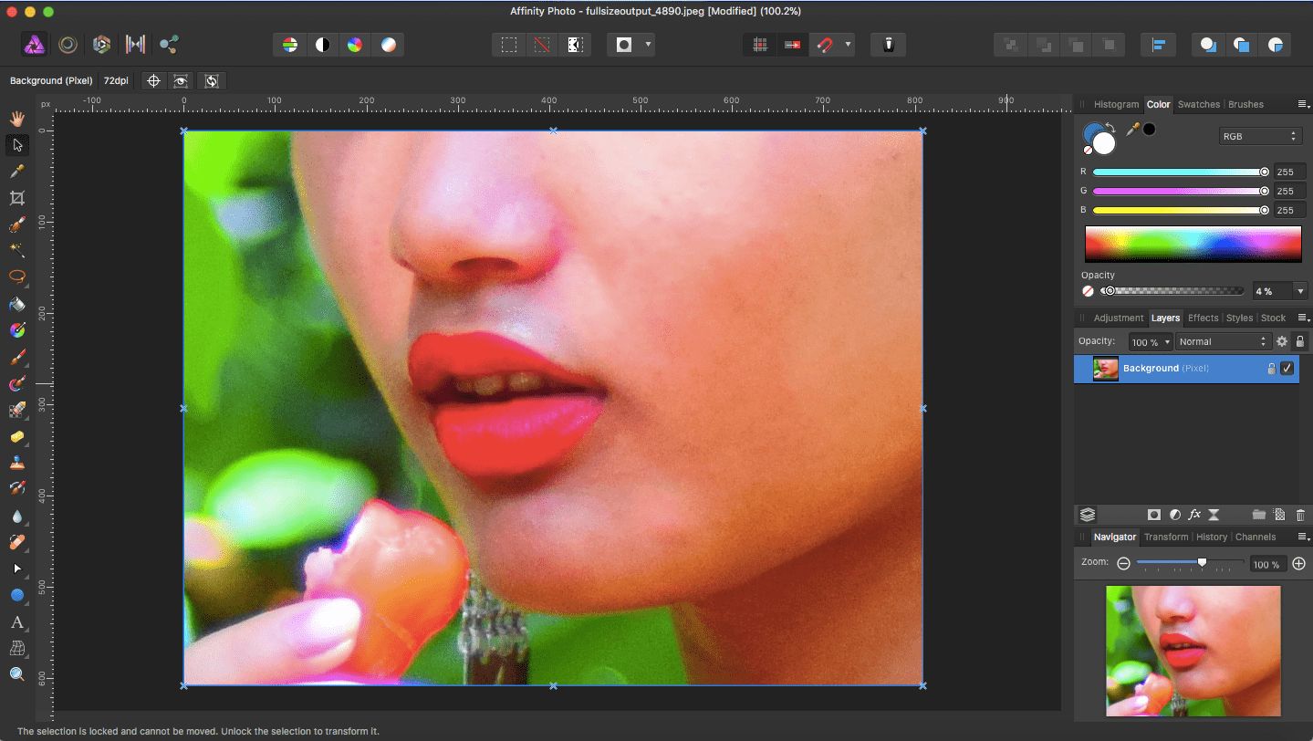 affinity photo blemish removed
