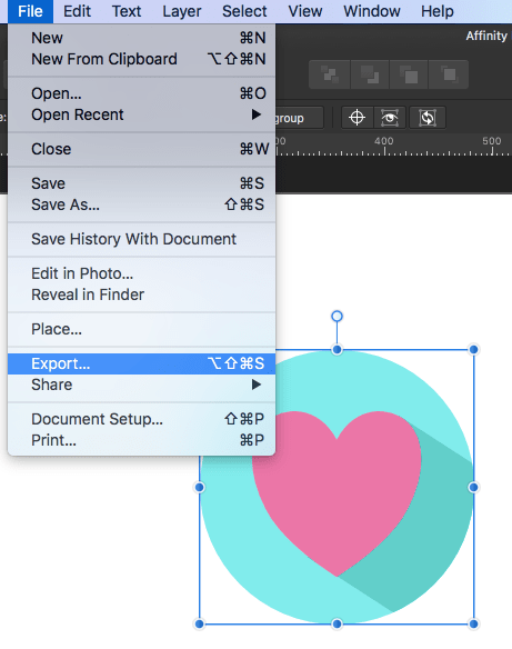 affinity designer flat icon export