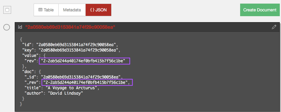 couchdb document rev changed
