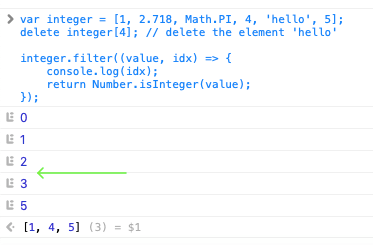 js array filter deleted